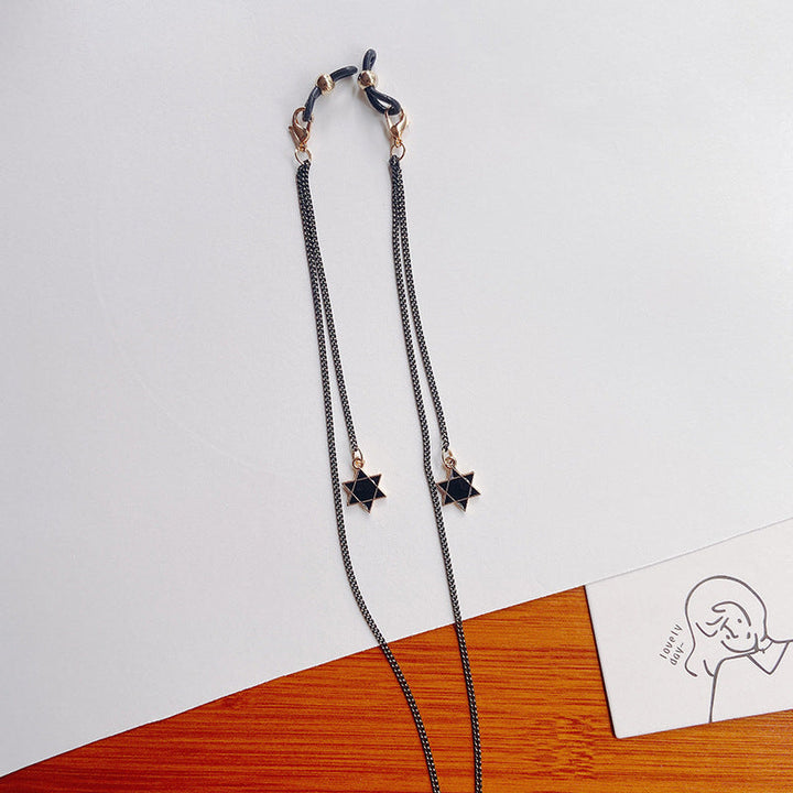 Fashionable glasses holder chain with star pendants Kalsten