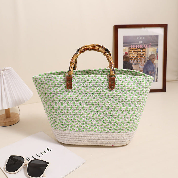 Elegant bamboo handle shopping bag Kalsten