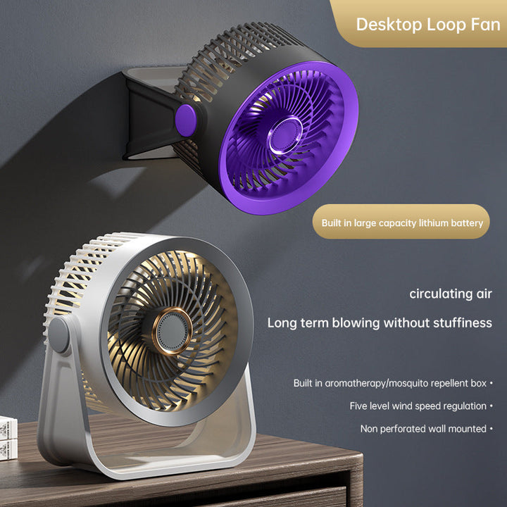 Unisex nan compact rechargeable desktop air circulator with adjustable tilt Kalsten