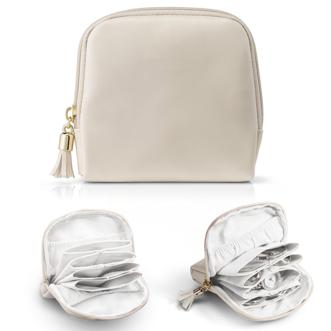 Cosmetic organizer with structured interior and elegant tassel Kalsten