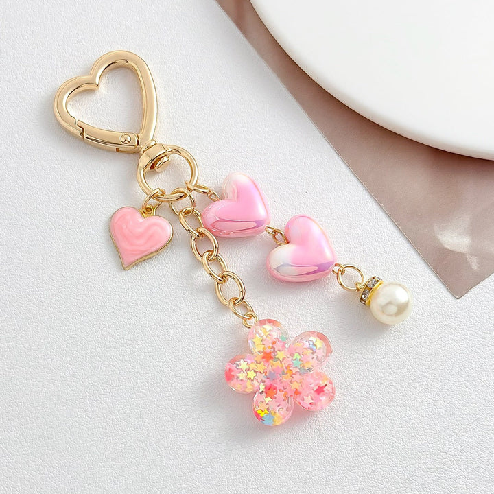 Playful keychain with hearts and flower motif Kalsten