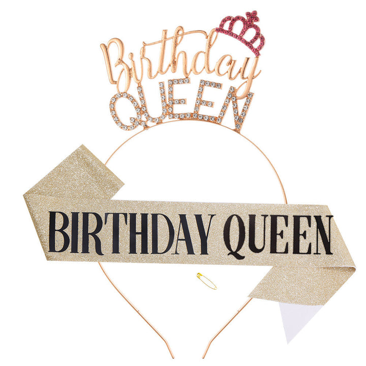 Ladies Glitter Headband with "Birthday Queen" lettering Kalsten