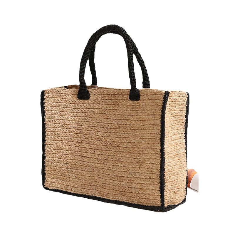 Handmade basket bag with reinforced handles Kalsten
