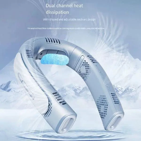 Unisex one size portable rechargeable bladeless neck fan with adjustable airflow and quiet brushless motor Kalsten