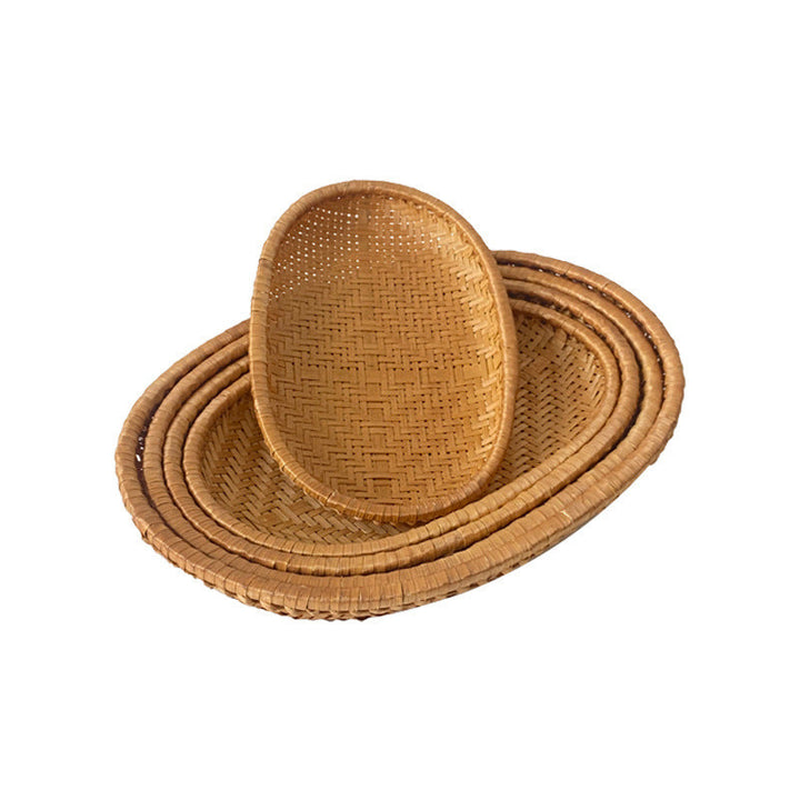 Women oval serving basket made of handwoven natural material Kalsten