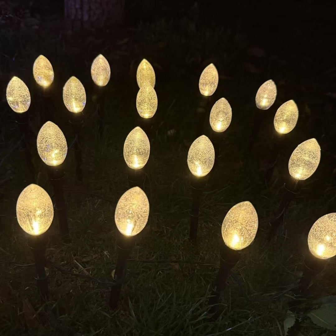 Crescent Moon Solar Garden Stake Lights With Textured Acrylic Diffuser And Warm White LED Kalsten