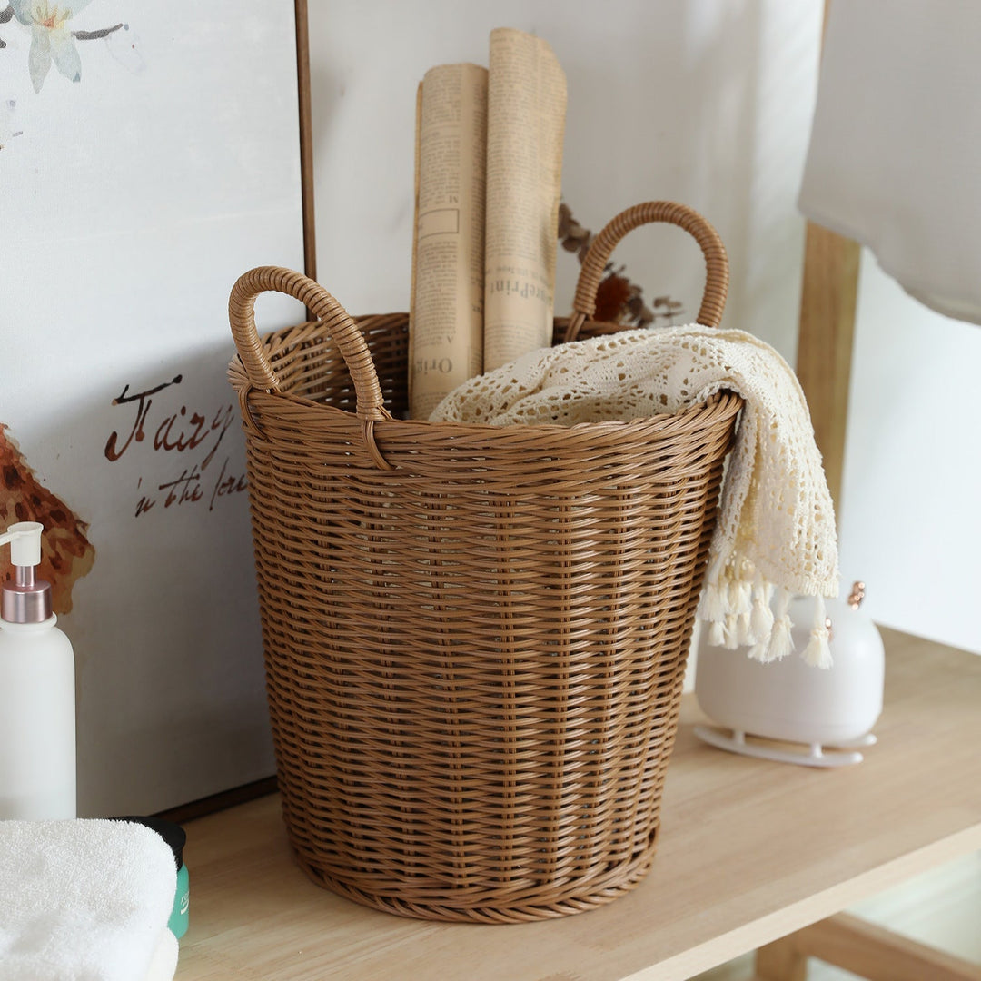Handwoven Decorative Storage Basket with Ergonomic Handles Kalsten