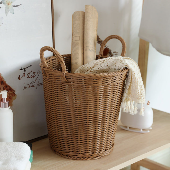 Handwoven Decorative Storage Basket with Ergonomic Handles Kalsten