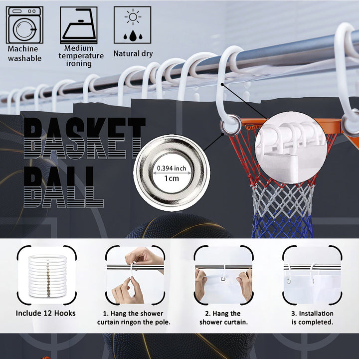High-Definition Basketball-Themed Bathroom Décor Set Kalsten