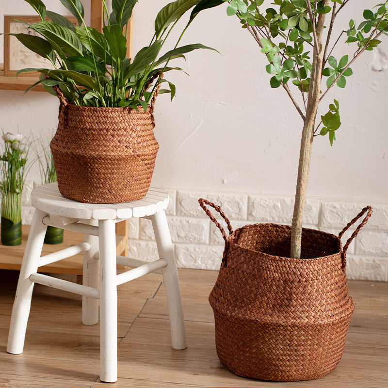 Handwoven Natural Fiber Storage Basket Kalsten