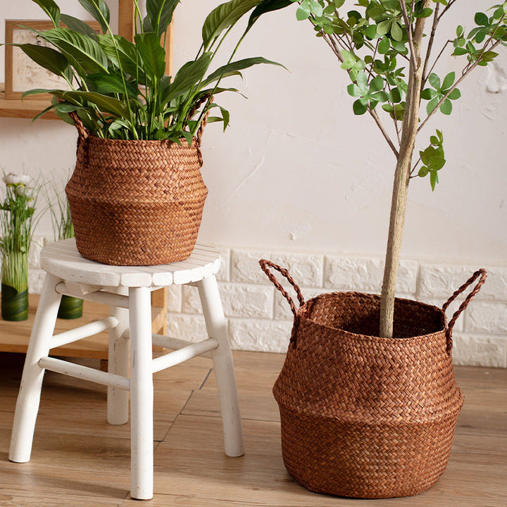 Handwoven Natural Fiber Storage Basket Kalsten