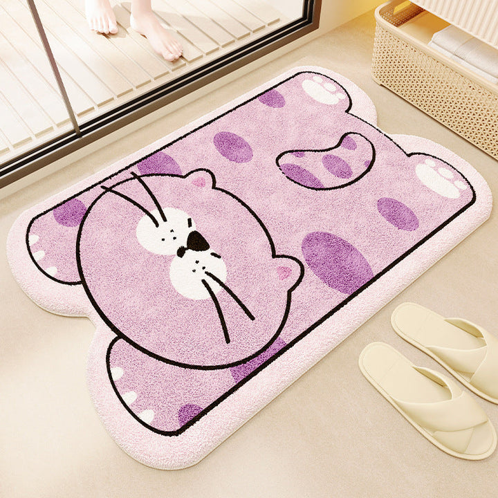 Cartoon Animal-Themed Bath Mat Kalsten