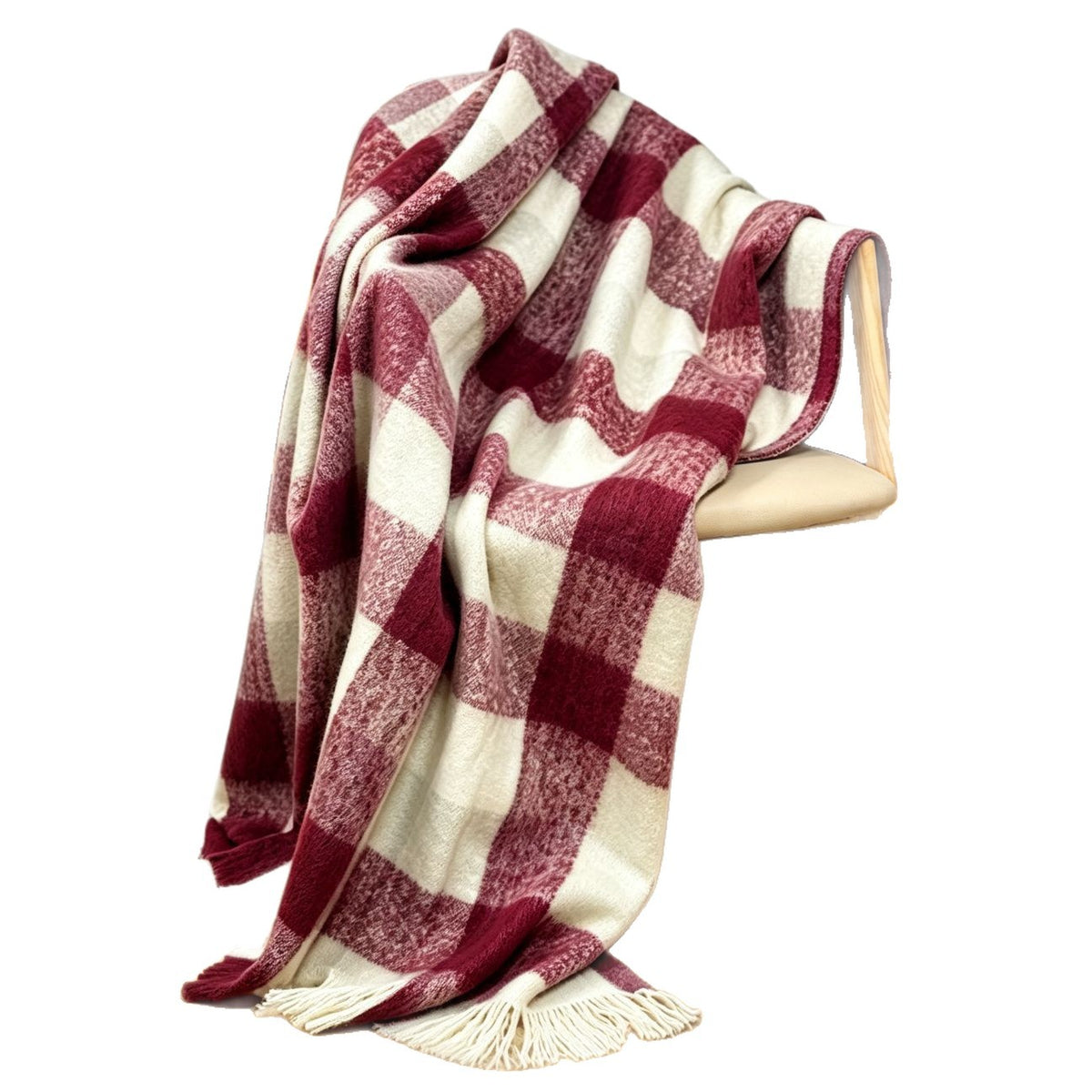 Cozy Checkered Knit Throw