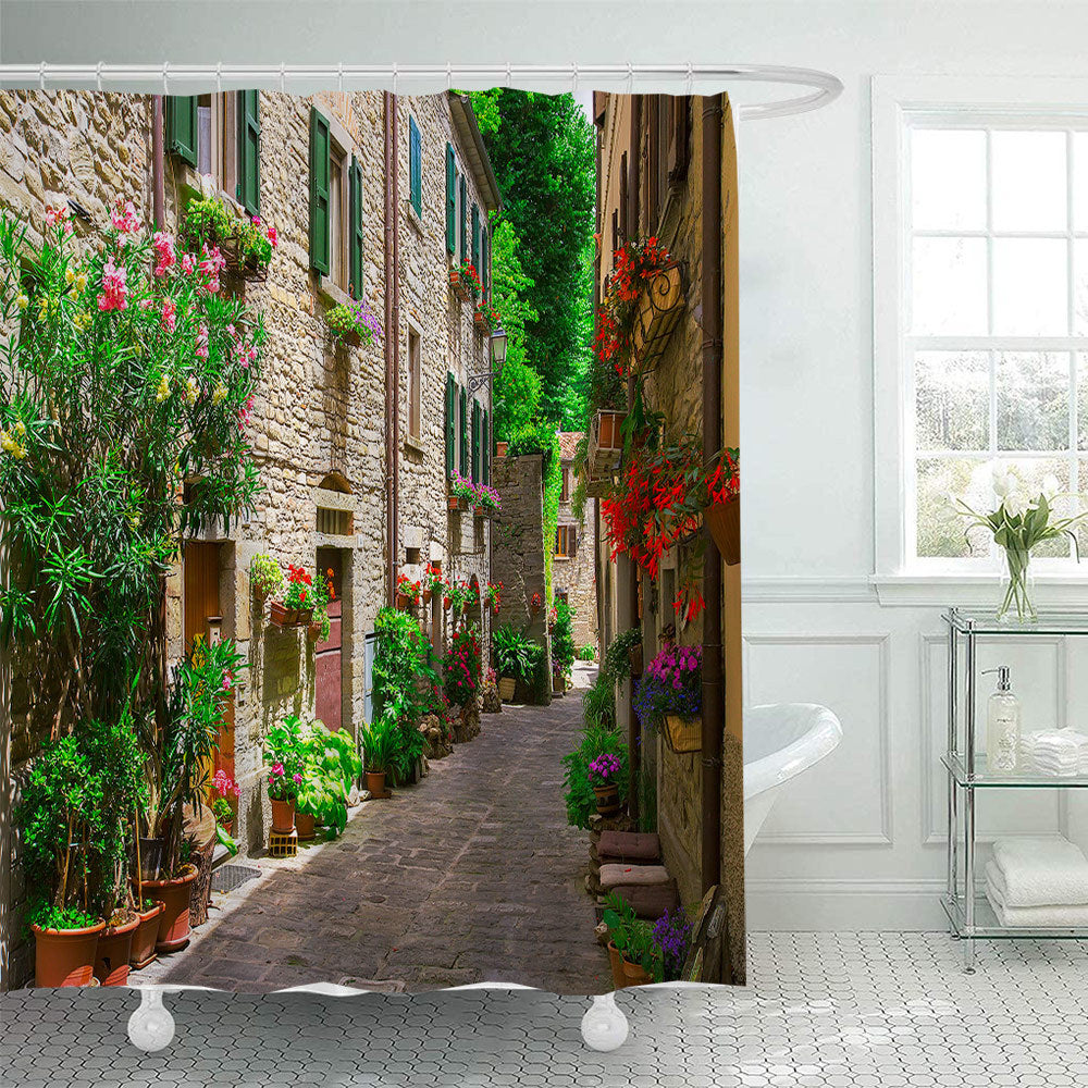 Floral Lane-Inspired Shower Curtain Kalsten
