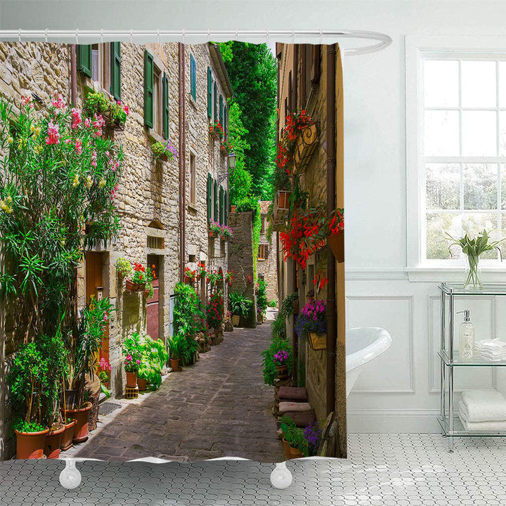 Floral Lane-Inspired Shower Curtain Kalsten