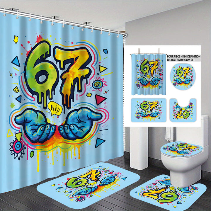 Digital Art-Themed Four-Piece Bathroom Set Kalsten