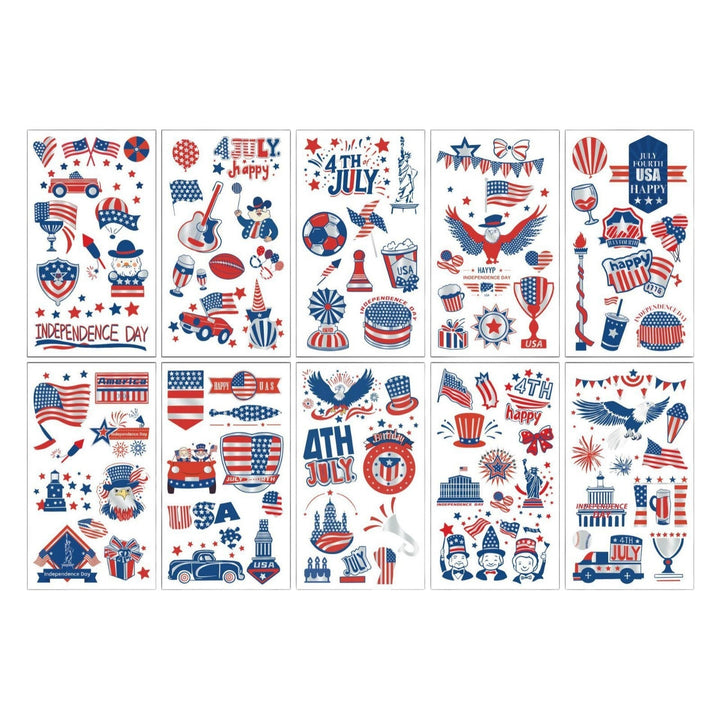 Unisex temporary tattoo sticker set with patriotic USA designs for party decoration Kalsten