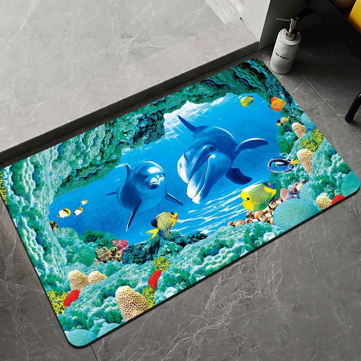 Elegant Floral Design Bath Mat Kalsten