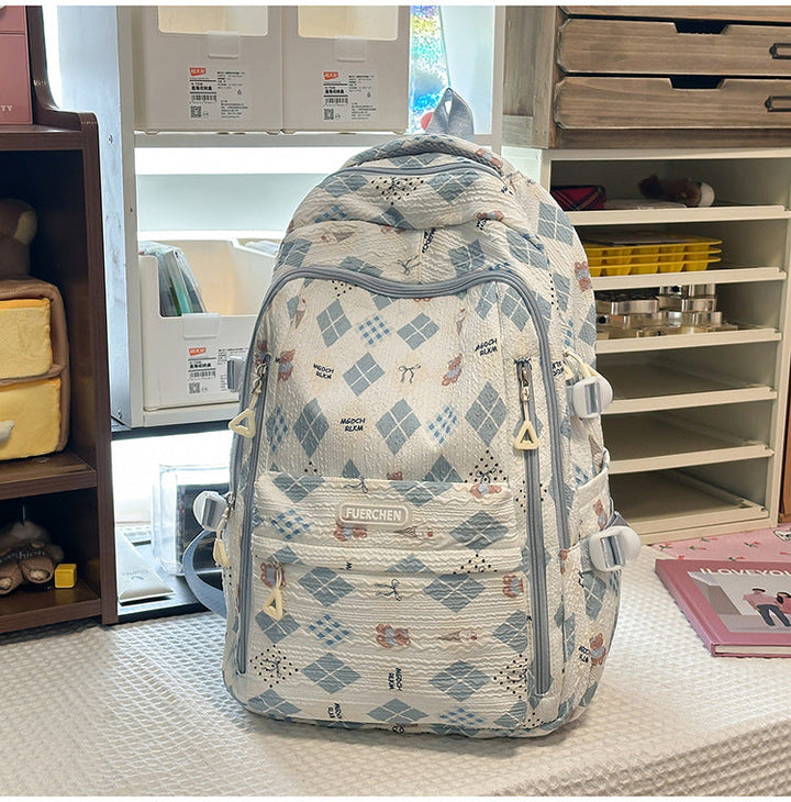 Floral Patterned Multi-Compartment School Backpack