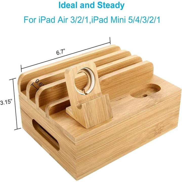 Kalsten | Tekavo Bamboo Charging Station – 5-Port USB Organiser FCa