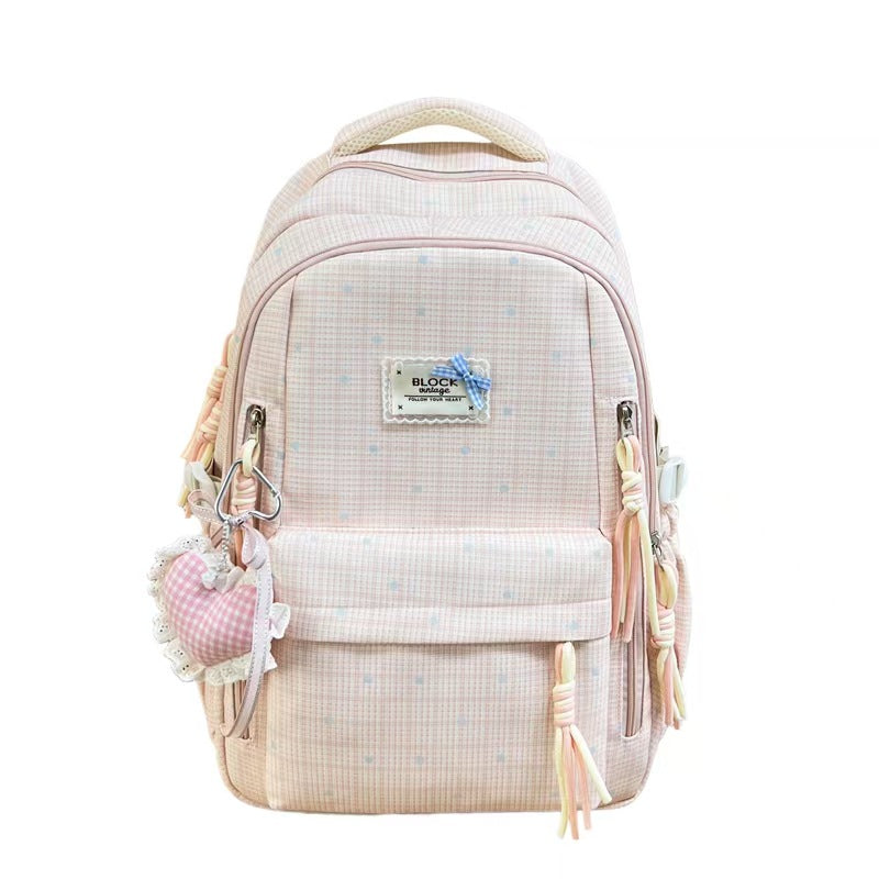 Stylish Gingham Pattern Backpack Kalsten