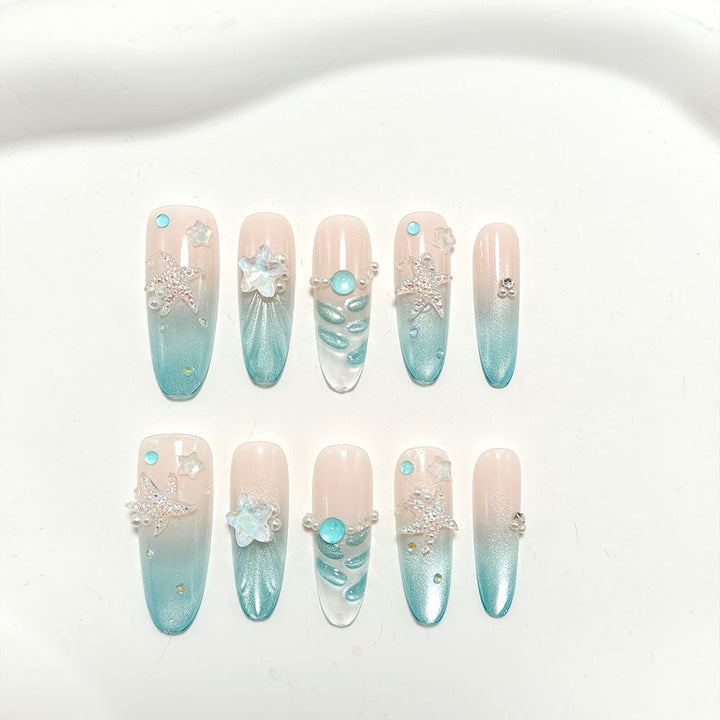 Artificial nails with glittering summer design Kalsten