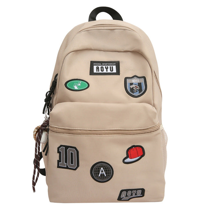 Stylish Graphic Patch School Backpack Kalsten