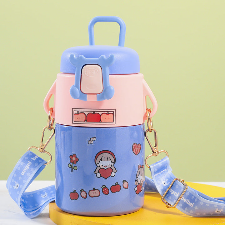 Women's Insulated Bottle with Cute Design and Practical Carry Strap Kalsten
