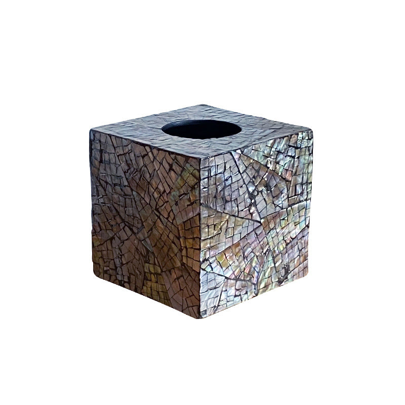Mosaic paper bin made of natural materials Acalora