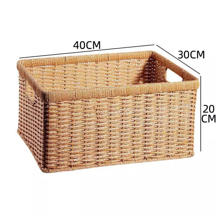 Women's Rectangular Storage Basket Made of Natural Wicker Kalsten