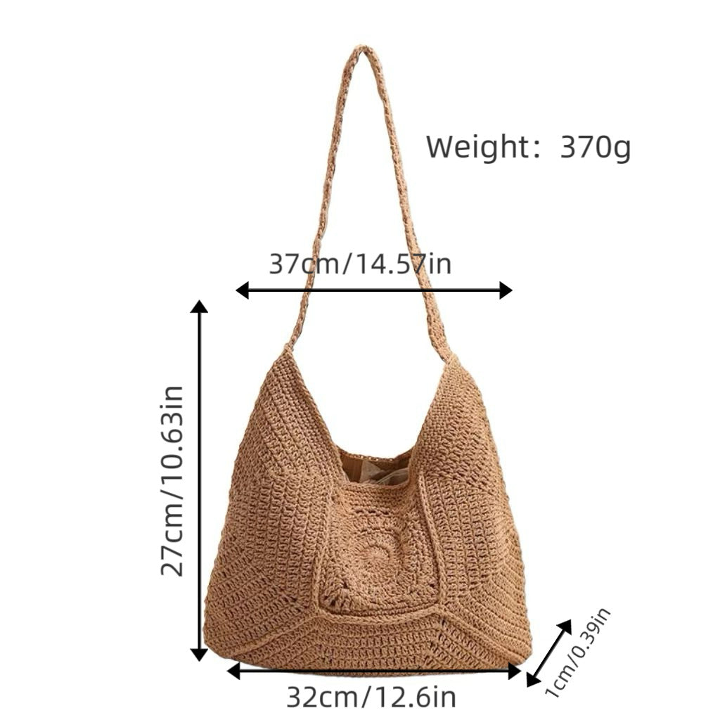Handmade tote bag with artistic crochet pattern Kalsten