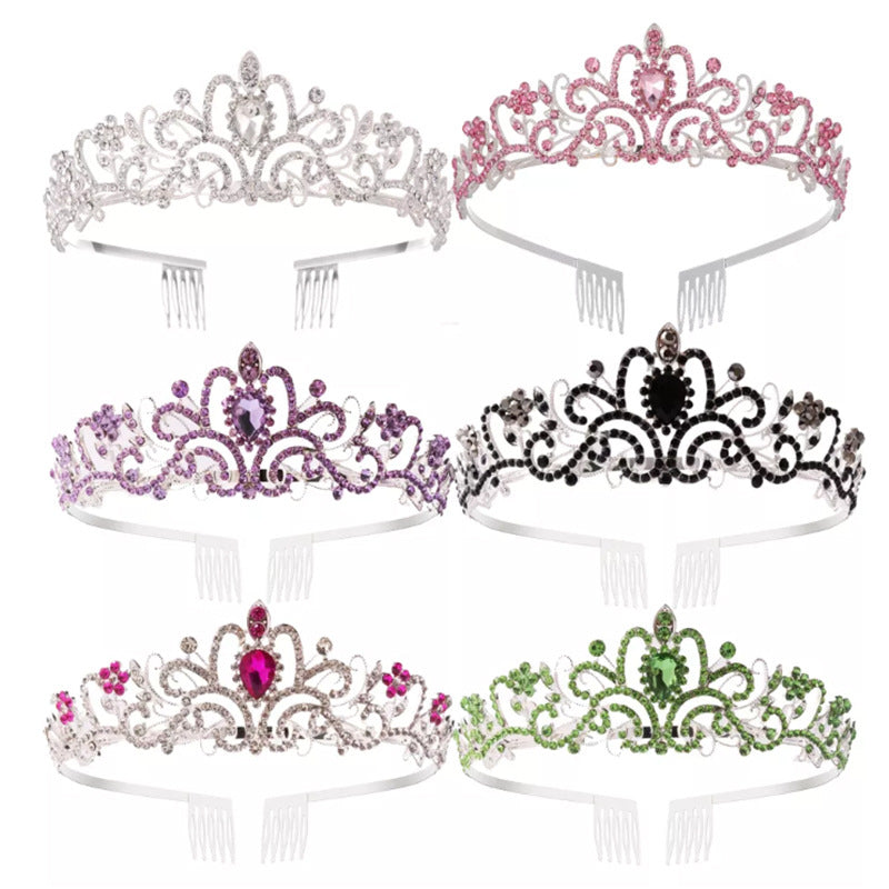 Ladies Sparkling Crystal Tiara with Filigree Design Kalsten
