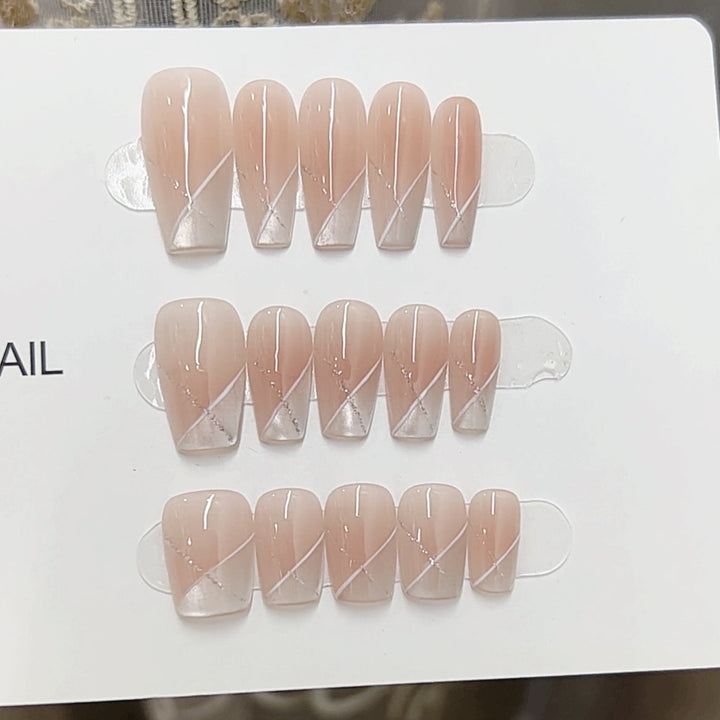 Artistic Marble-Effect Press-On Nails Kalsten