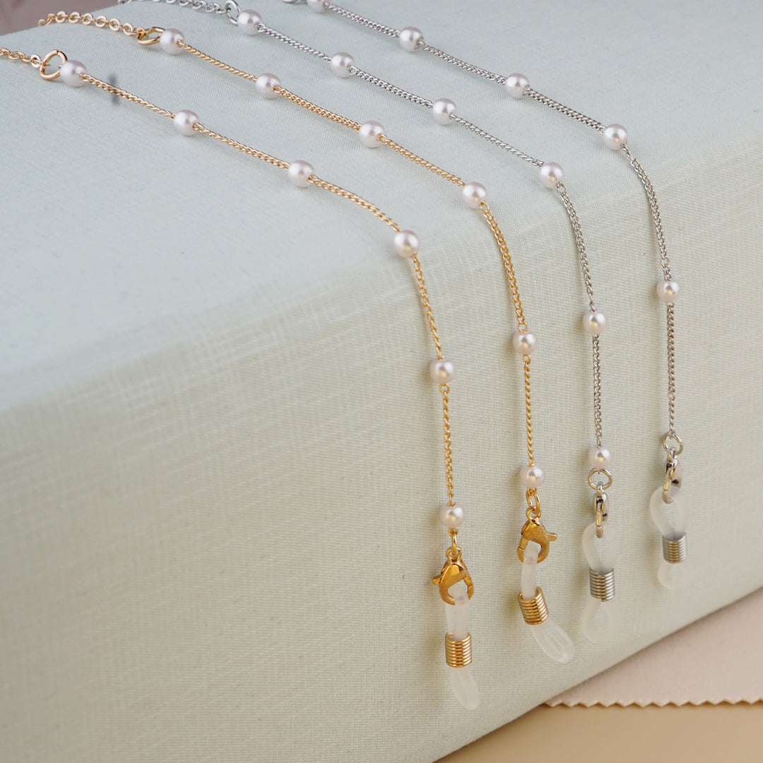 Elegant Pearl-Accented Eyewear Chain Kalsten