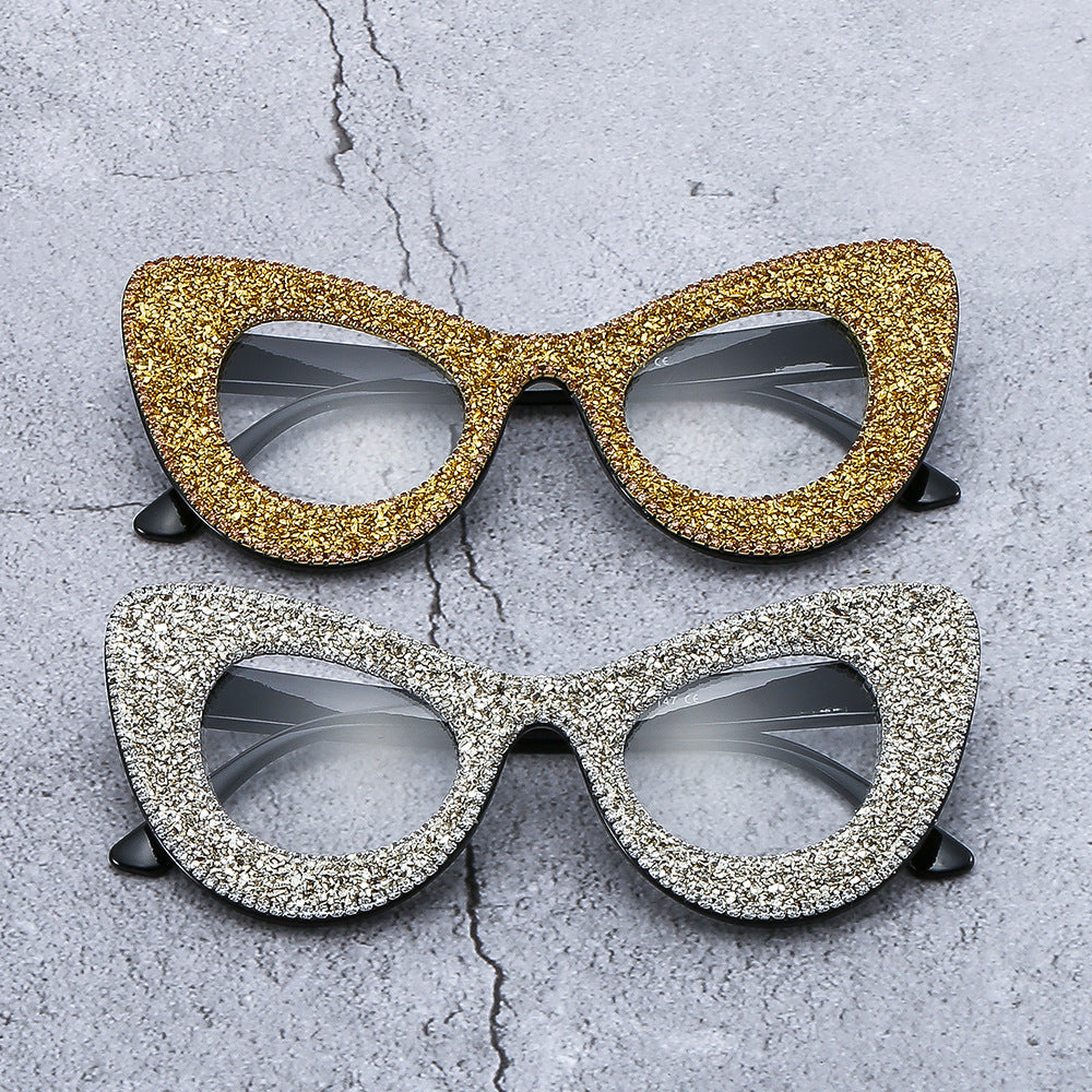 Ladies Glamorous Cat-Eye Sunglasses with Rhinestone Decoration Kalsten