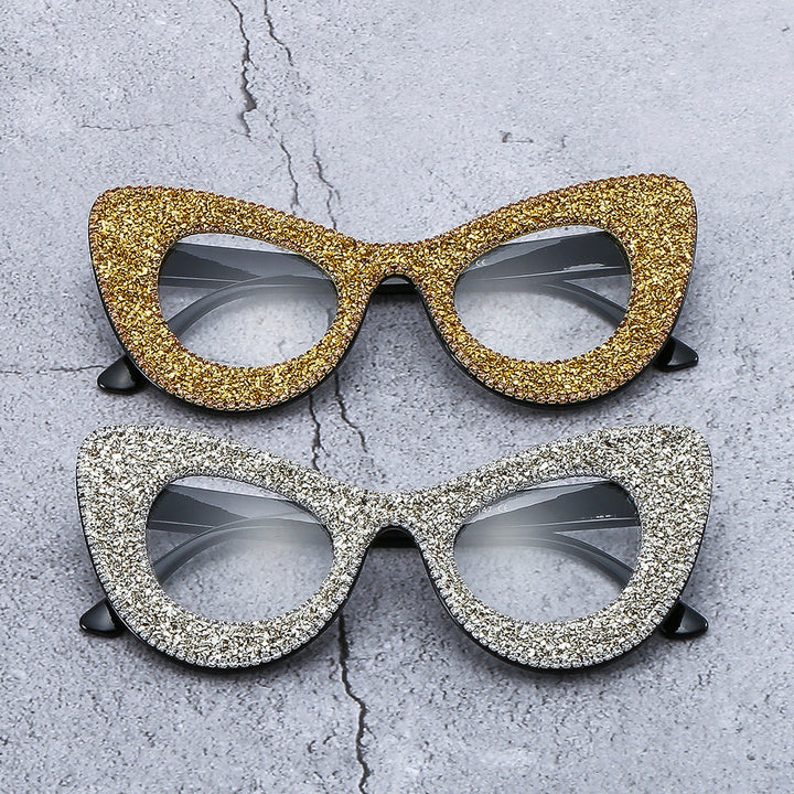 Ladies Glamorous Cat-Eye Sunglasses with Rhinestone Decoration Kalsten