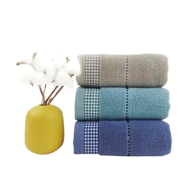 Terry Bath Towel with Fine Check Border Kalsten