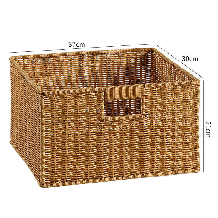 Handwoven Rectangular Storage Basket with Cut-Out Handles Kalsten