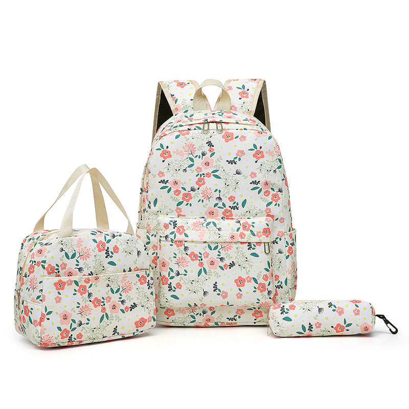 Backpack set with unique floral design and practical compartments Kalsten