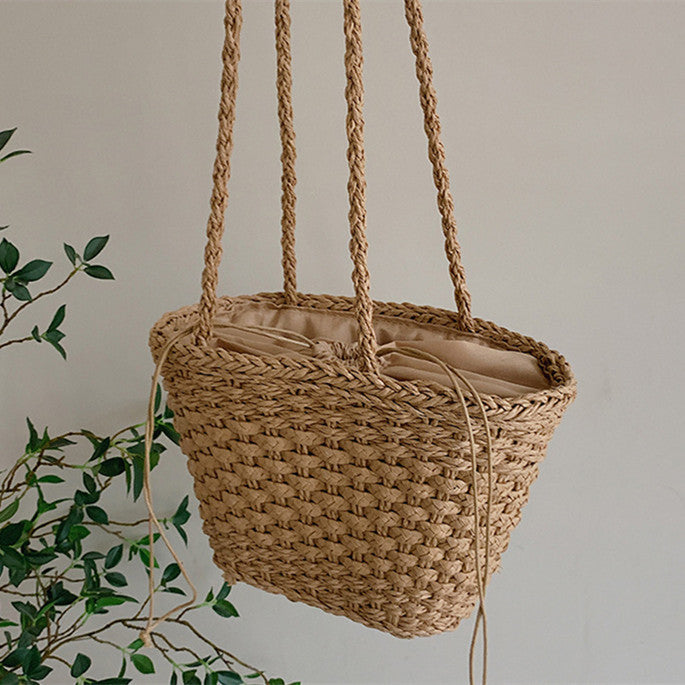 Hand-knotted straw tote bag Kalsten