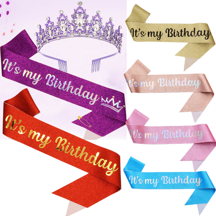 Ladies Festive Birthday Band with Glitter Design Kalsten