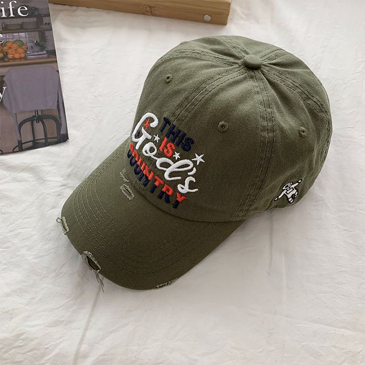 Men's Distressed Embroidered Baseball Cap Kalsten