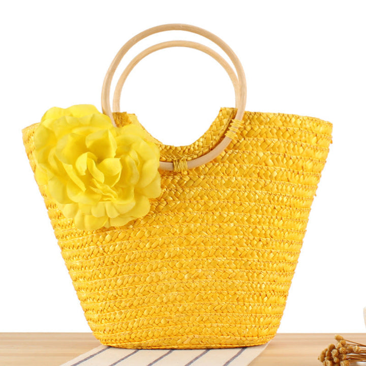 Basket bag with decorative floral design Kalsten