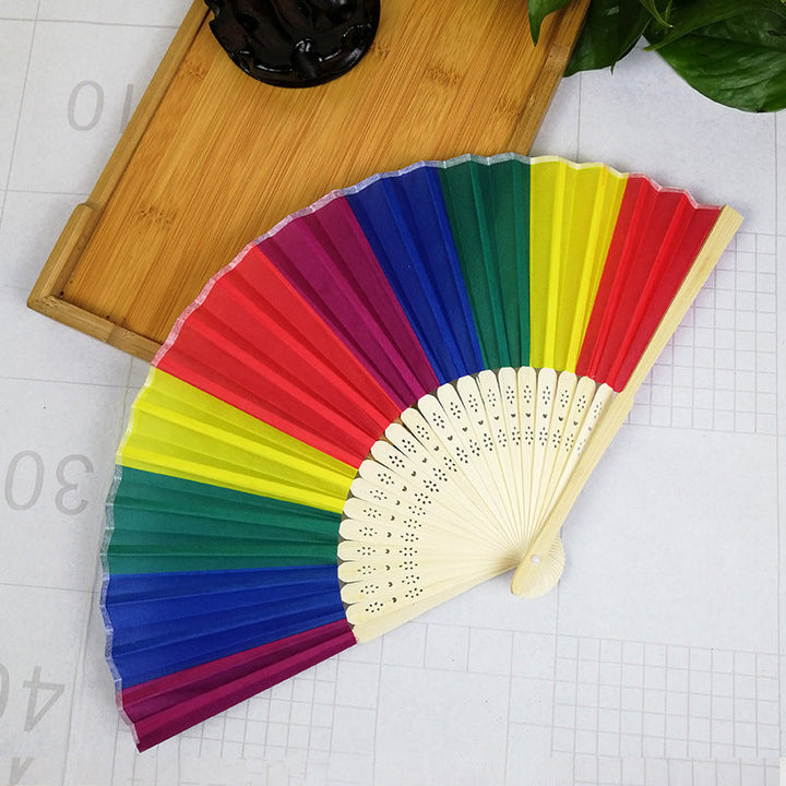 Women's colorful hand fan with artistic design Kalsten