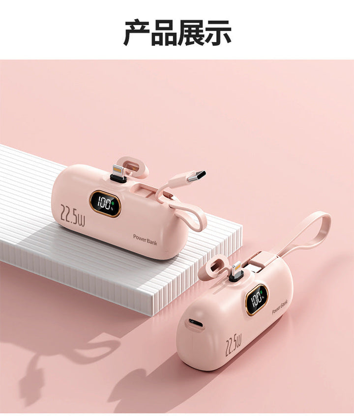 Portable power bank with innovative 22.5W fast charging function and integrated cable system Kalsten
