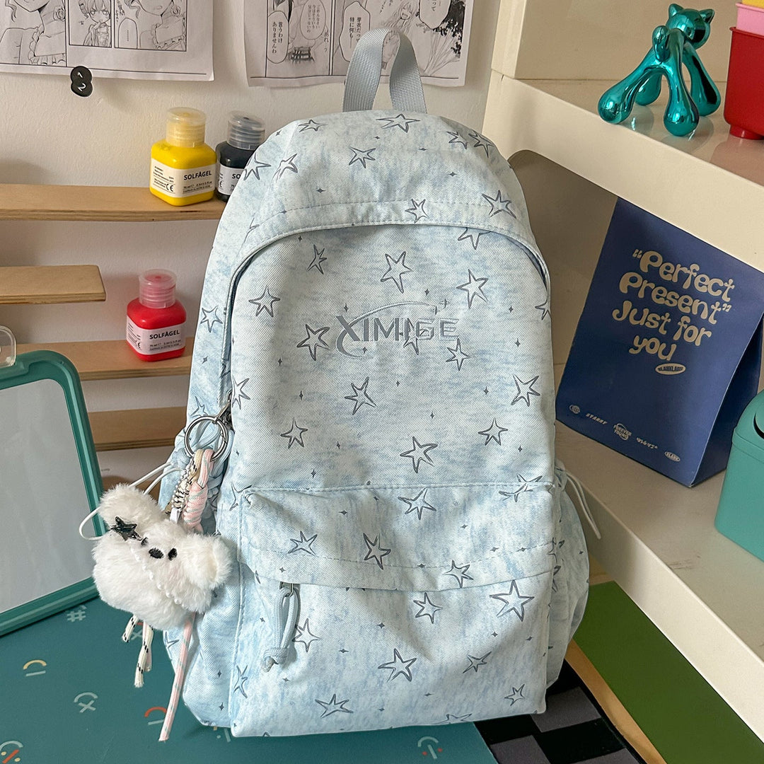 Stylish Star-Embellished School Backpack
