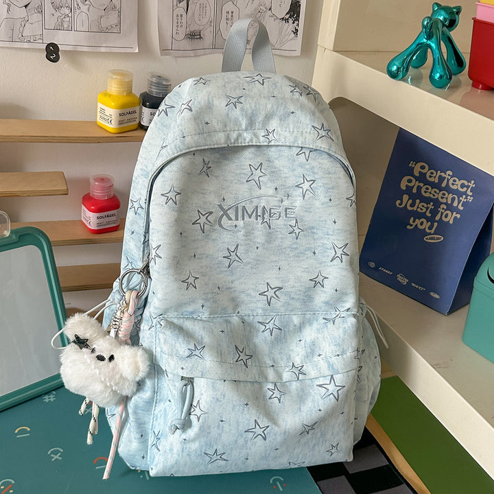 Stylish Star-Embellished School Backpack