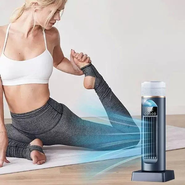 Unisex one size compact vertical personal vaporizer air cooler with digital display removable water tank adjustable louvers USB powered Kalsten