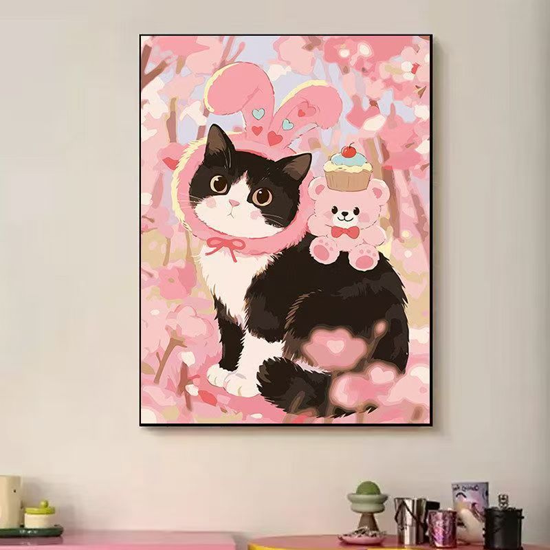 Playful Cat-Themed Illustration Wall Art Kalsten