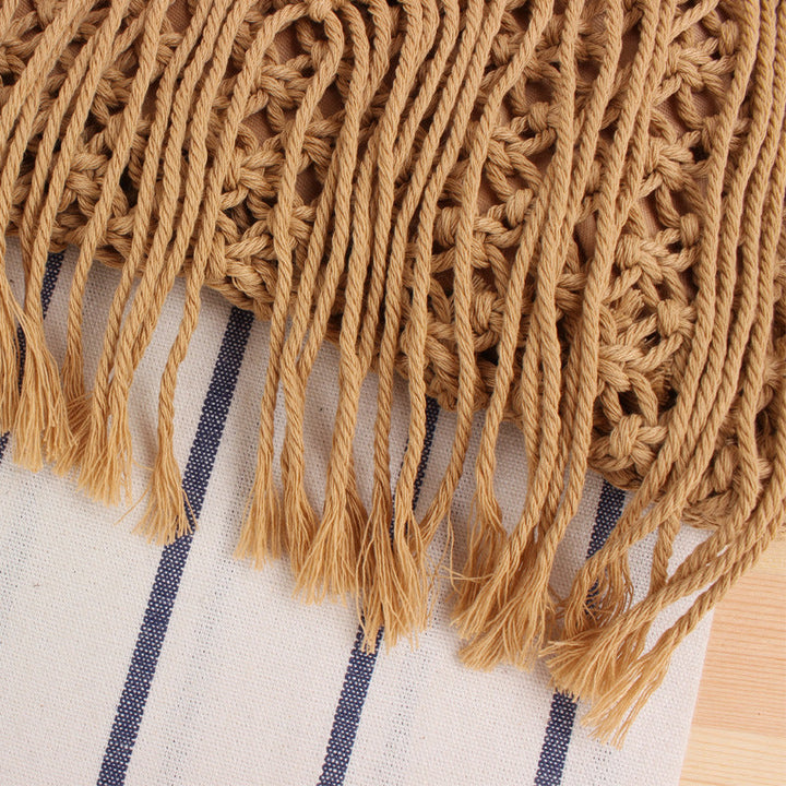 Macramé shoulder bag with fringed decoration Kalsten